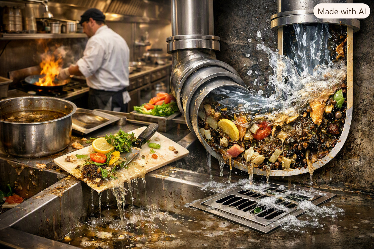 Why do Commercial Kitchens face Frequent Drain Blockages? Common Causes and Solutions